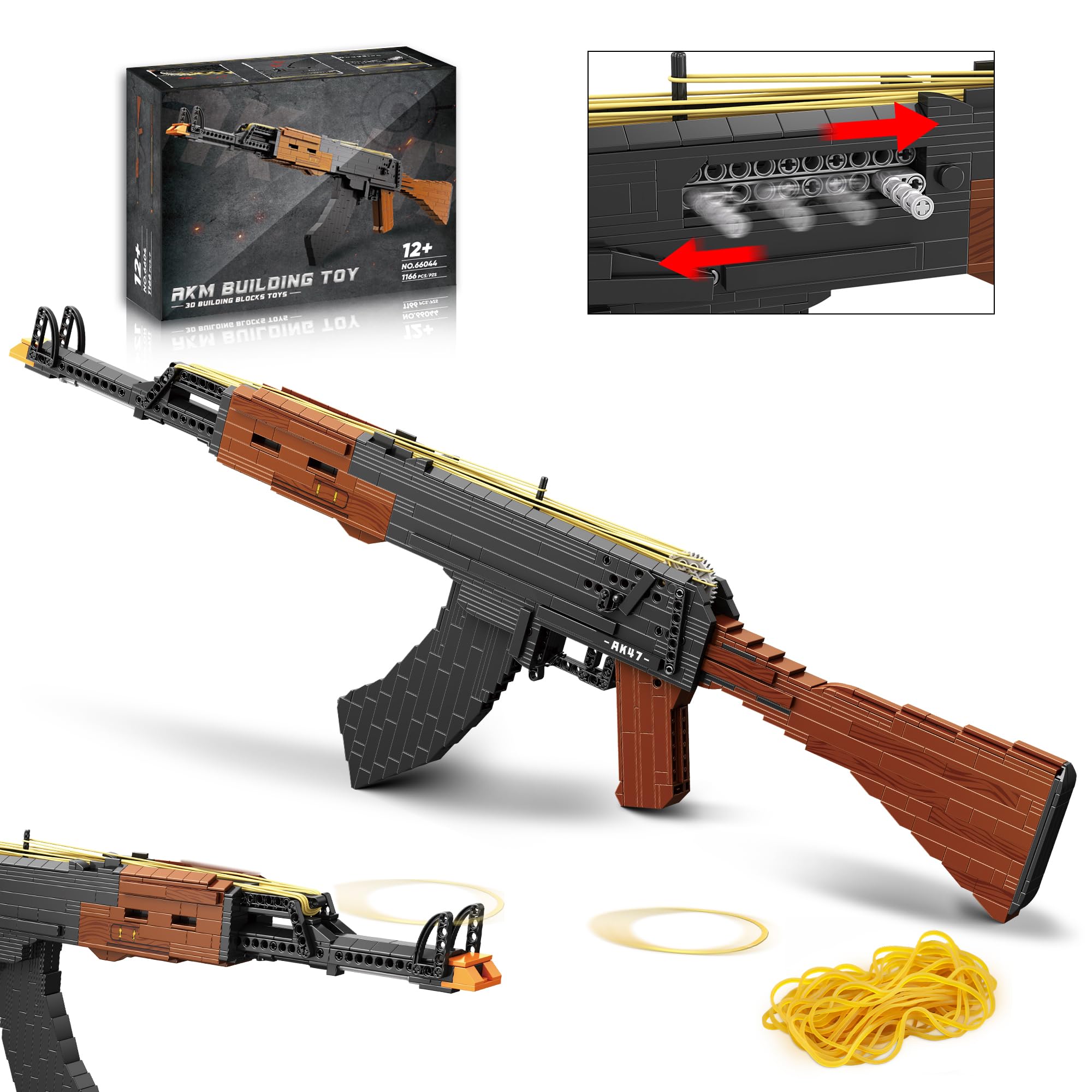 AK47セット Amazon.com: Building Block Gun for Adults, 1: 1 AKM-47 Model Gun